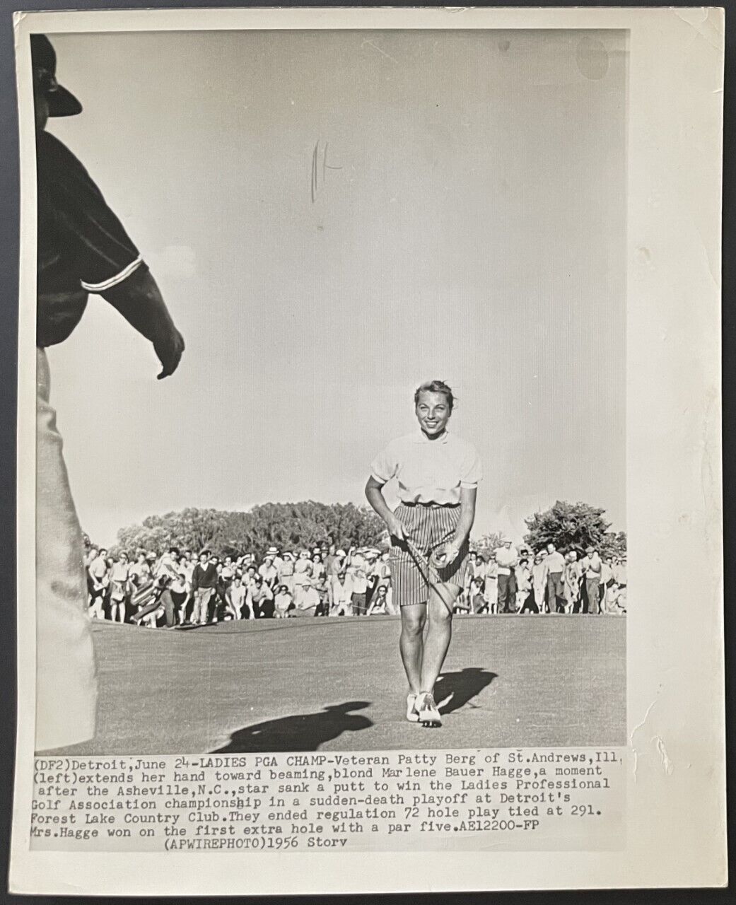 1956 LPGA Photo Golf Players Marlene Bauer Hagge + Patty Berg Vintage
