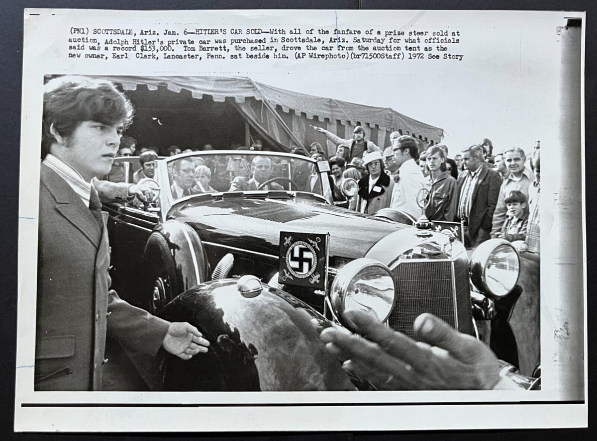 1972 Press Photo Hitler Armoured Mercedes Benz Car Sold in Auction Vin ...