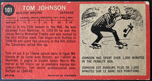 Load image into Gallery viewer, 1964-65 Vintage Boston Bruins Tom Johnson Topps Tallboy NHL Hockey Card
