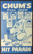1960 Chum Chart Radio Survey Christmass Party Advertisement Elvis presley Dion +