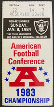 Load image into Gallery viewer, 1983 NFL Football AFC Championship Playoffs Ticket Los Angeles Raiders Seahawks

