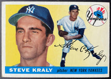 Load image into Gallery viewer, 1955 Topps Baseball #139 Steve Kraly New York Yankees Vintage MLB Card
