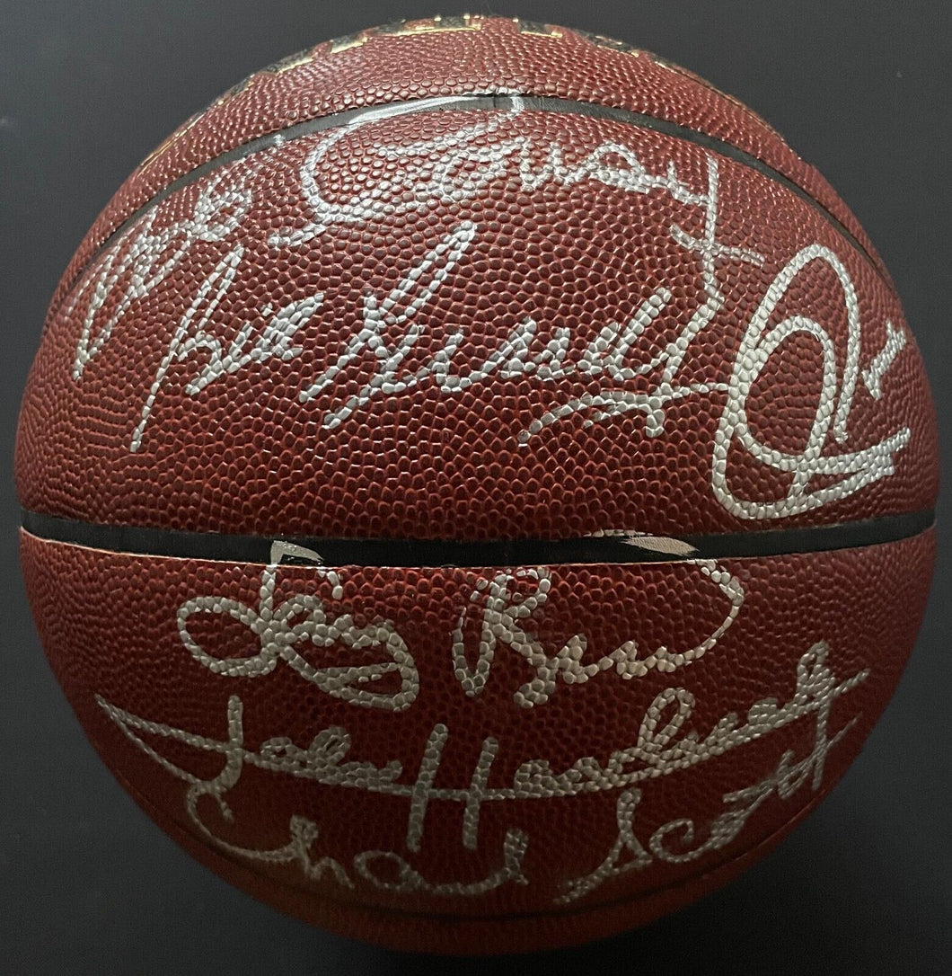 Boston Celtics Greats Autographed NBA Basketball Signed x6 Russell Bird Fanatics