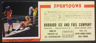 1947 Sportoons Hubbard Company Advertising Blotter Sports Vintage Boxing