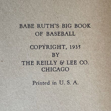 Load image into Gallery viewer, Babe Ruth's Big Book Of Baseball Vintage Publication 1935 Edition MLB
