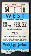 1974 Yes + John Martyn Concert Ticket Stub Toronto Maple Leaf Gardens VTG Music