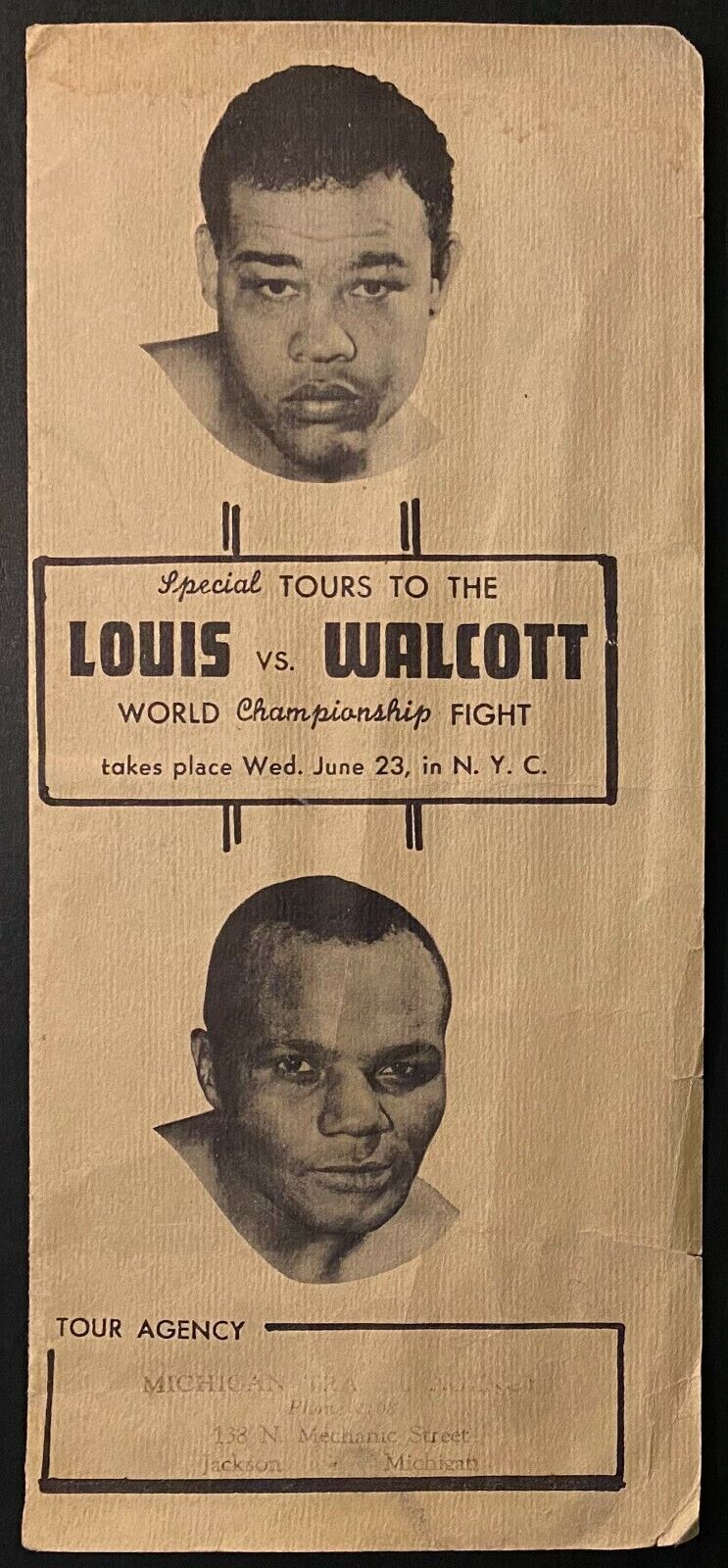 1948 Heavyweight Boxing Championship Brochure Joe Louis v Jersey Joe Walcott Vtg