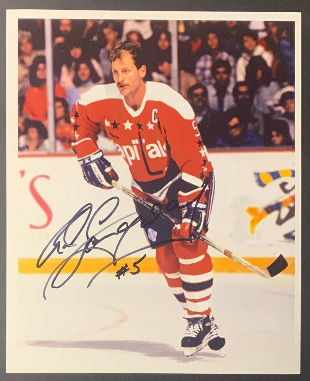 Rod Langway Autographed Washington Capitals NHL Hockey Photo Signed