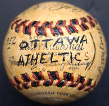 Load image into Gallery viewer, 1952 IL Baseball Ottawa Athletics Team Signed x18 Autographed Official Spalding
