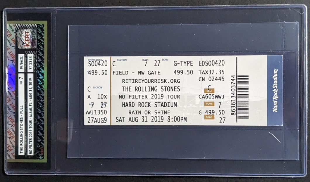 2019 Rolling Stones Full Ticket Charlie Watts Last Concert No Filter Tour Graded