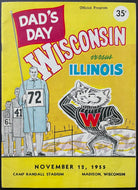 1955 University Of Illinois Fighting Illini vs Wisconsin Badgers NCAA Program