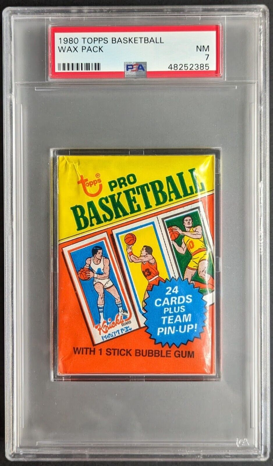 1980 Topps Pro Basketball Wax Pack PSA NM 7 NBA Magic Johnson Larry Bird