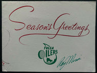 1973 Tulsa Oilers Ray Miron Head Coach Autographed Signed Hockey Christmas Card