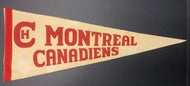 Vintage Montreal Canadiens NHL Hockey Pennant Official Full Size 28