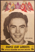 Load image into Gallery viewer, 1953 Maple Leaf Gardens Program Lumley Shutouts Blackhawks George Armstrong NHL
