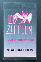 Load image into Gallery viewer, 1980 Led Zeppelin Europe Tour Backstage Crew Pass Laminated 14 Concerts Bonham
