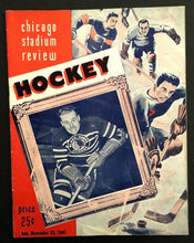 Load image into Gallery viewer, 1947 Chicago Stadium Hockey Program Detroit Red Wings vs Chicago Blackhawks NHL
