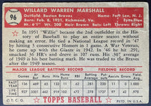Load image into Gallery viewer, 1952 Topps Baseball Willard Marshall #96 Boston Braves MLB Card Vintage
