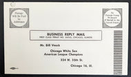 1960 Chicago White Sox Unused Season Ticket Application Baseball MLB Vintage