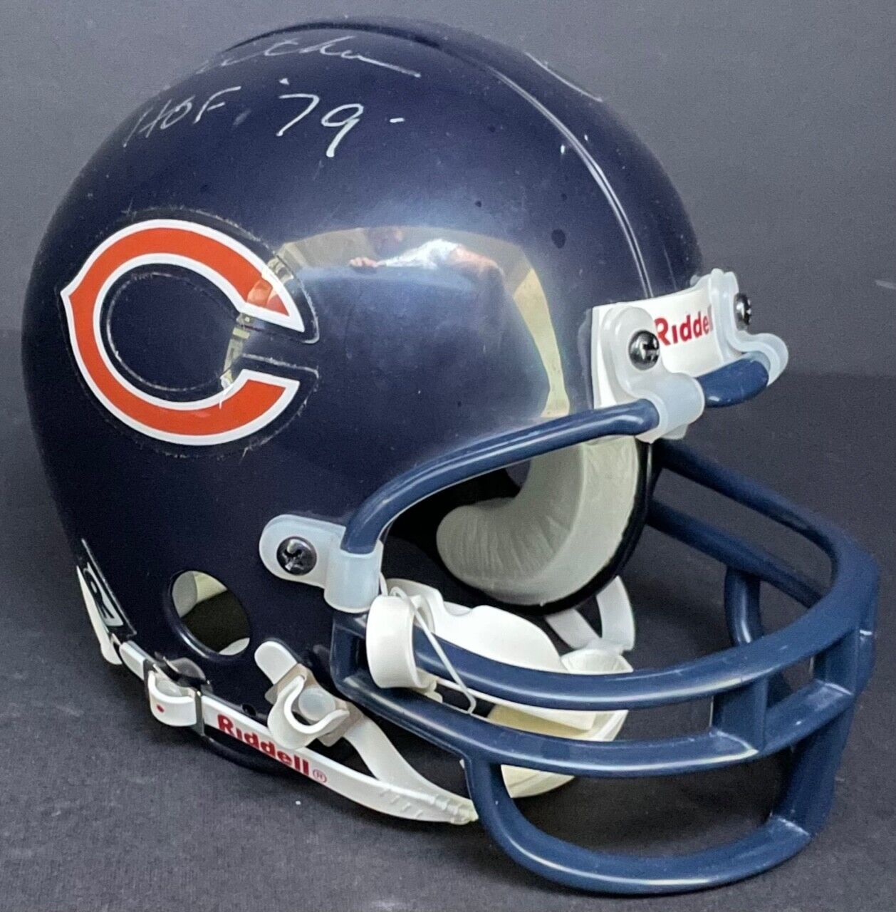 DICK BUTKUS & GALE SAYERS AUTOGRAPH CHICAGO BEARS MINI HELMET www