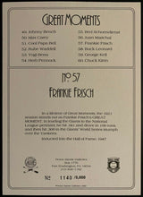 Load image into Gallery viewer, 1988 Perez-Steele Greatest Moments Frankie Frisch Card + Autographed Index Card
