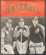1940 Bob Feller Autographed Signed Baseball Magazine Cleveland Indians MLB VTG