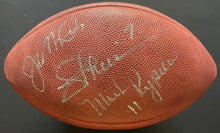 Load image into Gallery viewer, Montana + Flutie + Theismann Multi Autographed Duke Wilson NFL Football JSA LOA
