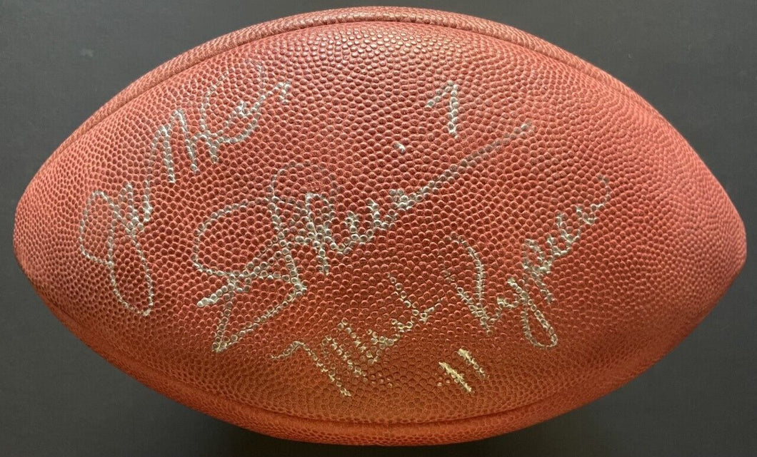 Montana + Flutie + Theismann Multi Autographed Duke Wilson NFL Football JSA LOA