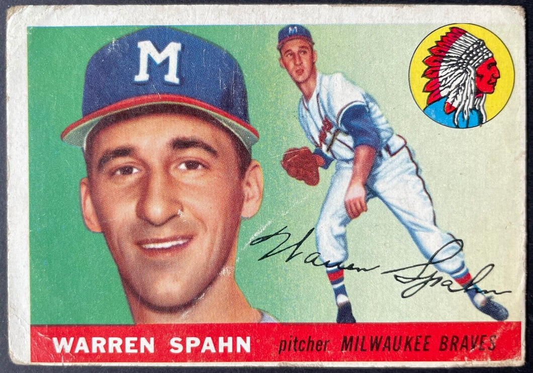 1955 Topps Baseball #31 Warren Spahn Milwaukee Braves Vintage MLB Card