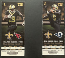 Load image into Gallery viewer, 2018 New Orleans Saints Proof Tickets NFL Football Mercedes-Benz Superdome Brees
