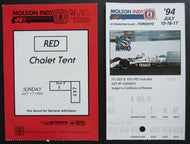 1994 Exhibition Place Molson Honda Indy Race Ticket + Suite Pass Vintage Racing