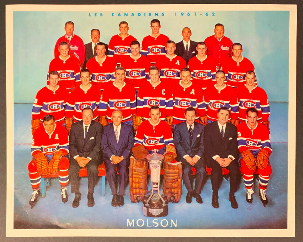 1961-62 Montreal Canadiens Molson Promotional Team Photo Prince of Wales Trophy