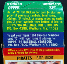 Load image into Gallery viewer, 1984 Topps Baseball Stickers x35 + Original Box Bill Madlock Eddie Murray
