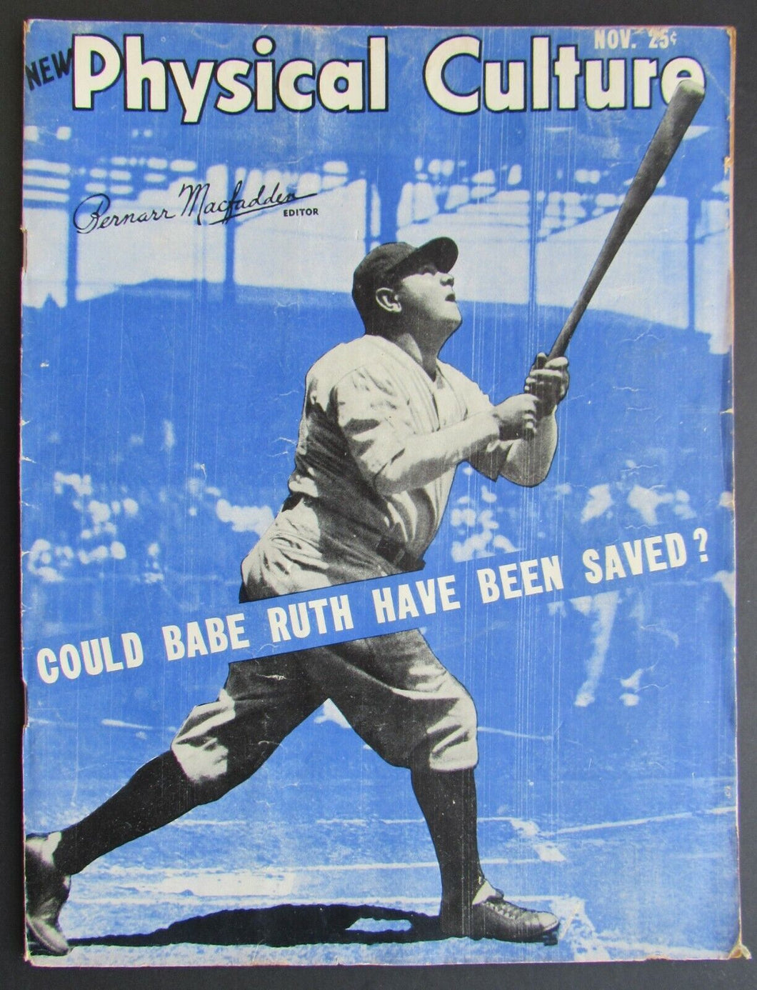 1948 Rare Physical Culture Magazine - NY Yankees Babe Ruth Cover (1895-1948) Vtg