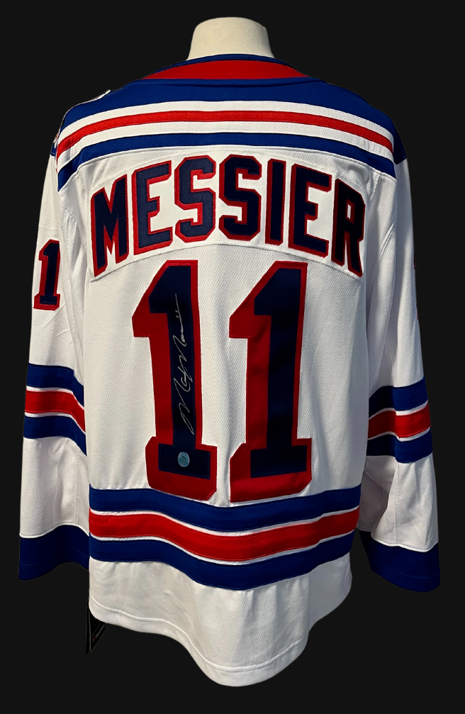 Mark Messier Autographed New York Rangers Fanatics NHL Hockey Jersey Stanley Cup