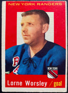 1959-60 Topps Lorne Worsley #15 NHL Hockey Card Vintage New York Rangers