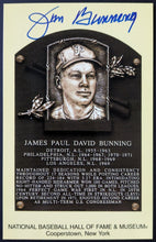 Load image into Gallery viewer, Jim Bunning Signed Hall Of Fame Plaque Autographed Postcard Phillies MLB HOF JSA
