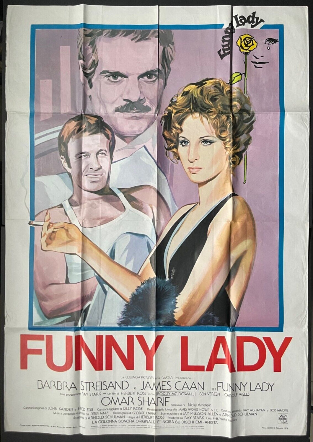 1975 Barbra Streisand Funny Lady Large Two-Sheet Poster Italian Marketed Poster