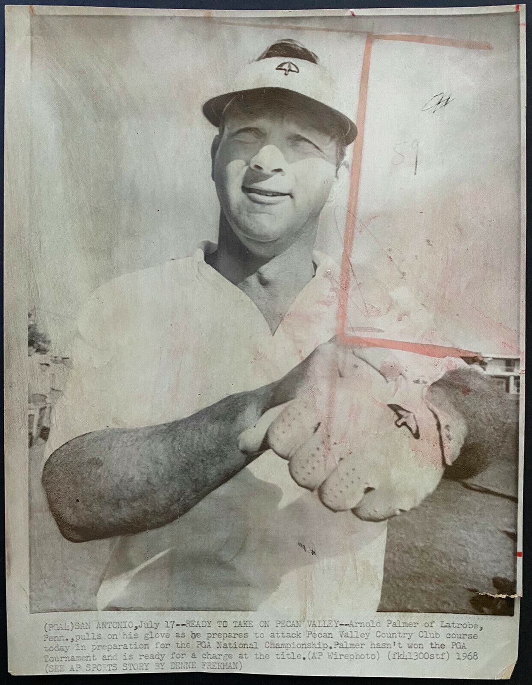 1968 Vintage Wire Photo Arnold Palmer PGA Championship Pecan Valley Country Club
