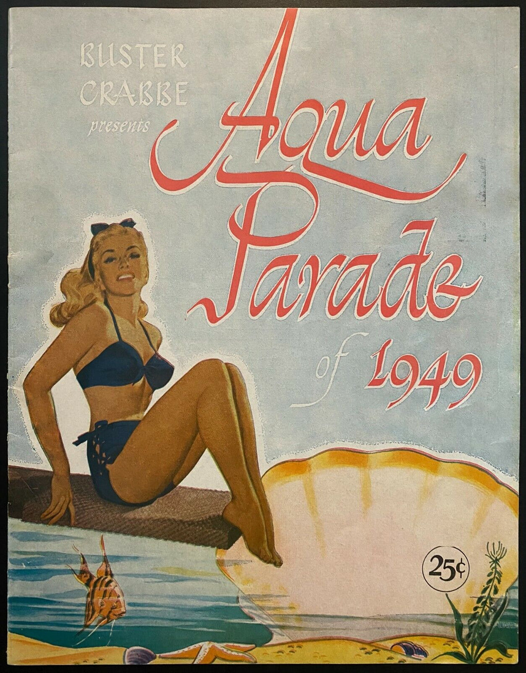 1949 Aqua Parade Program + Placemat Buster Crabbe Vicki Draves Montreal Forum