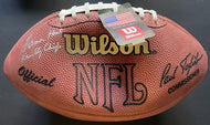 Lamar Hunt Signed Wilson NFL Football Auto Kansas City Chiefs inscribed Beckett