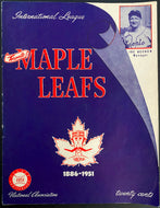 1951 Toronto Maple Leafs Baseball International League Program vs Springfield