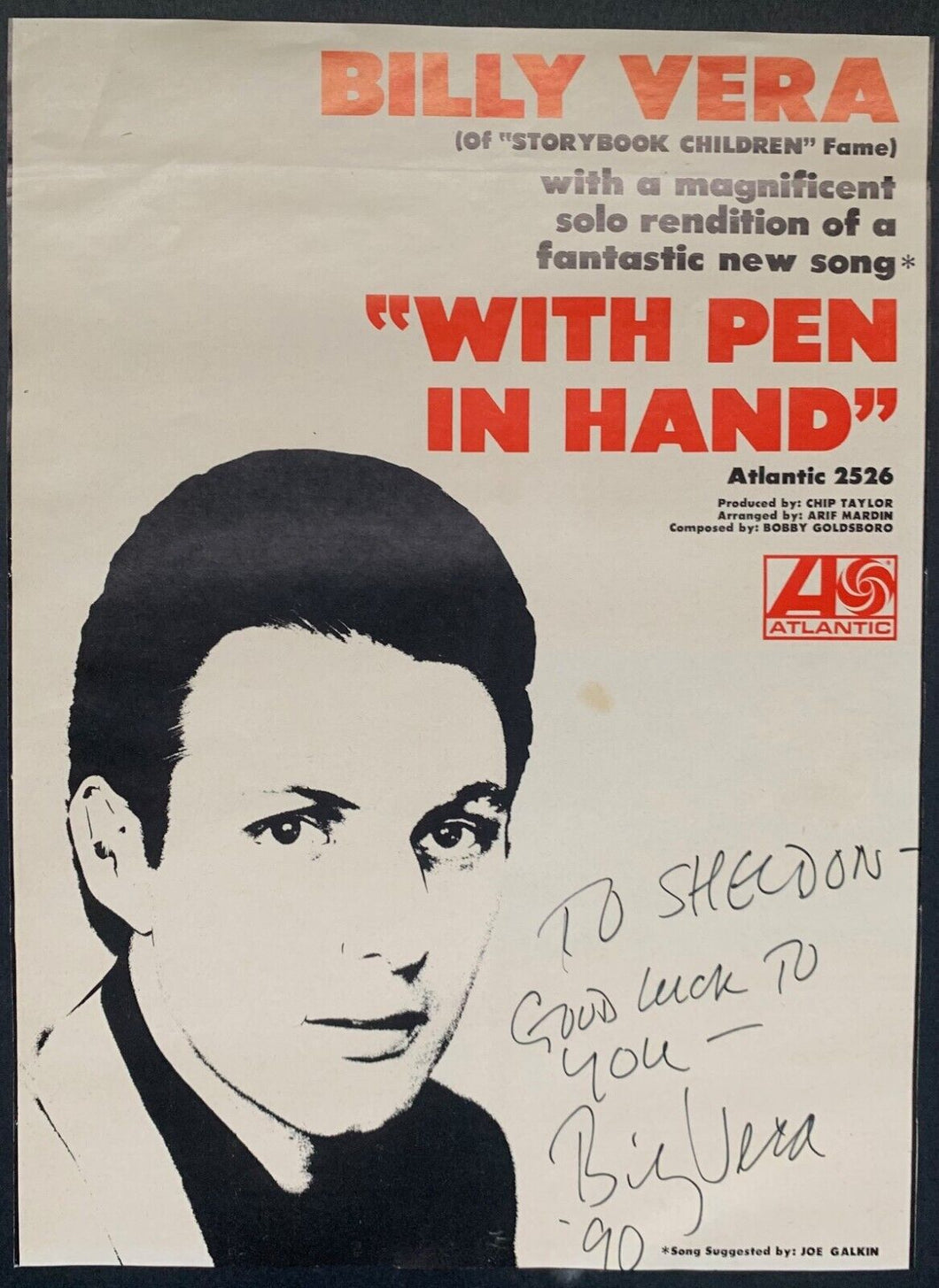 1990 Billy Vera Signed Ad Photo Music Movie Film Vintage Hollywood Autograph