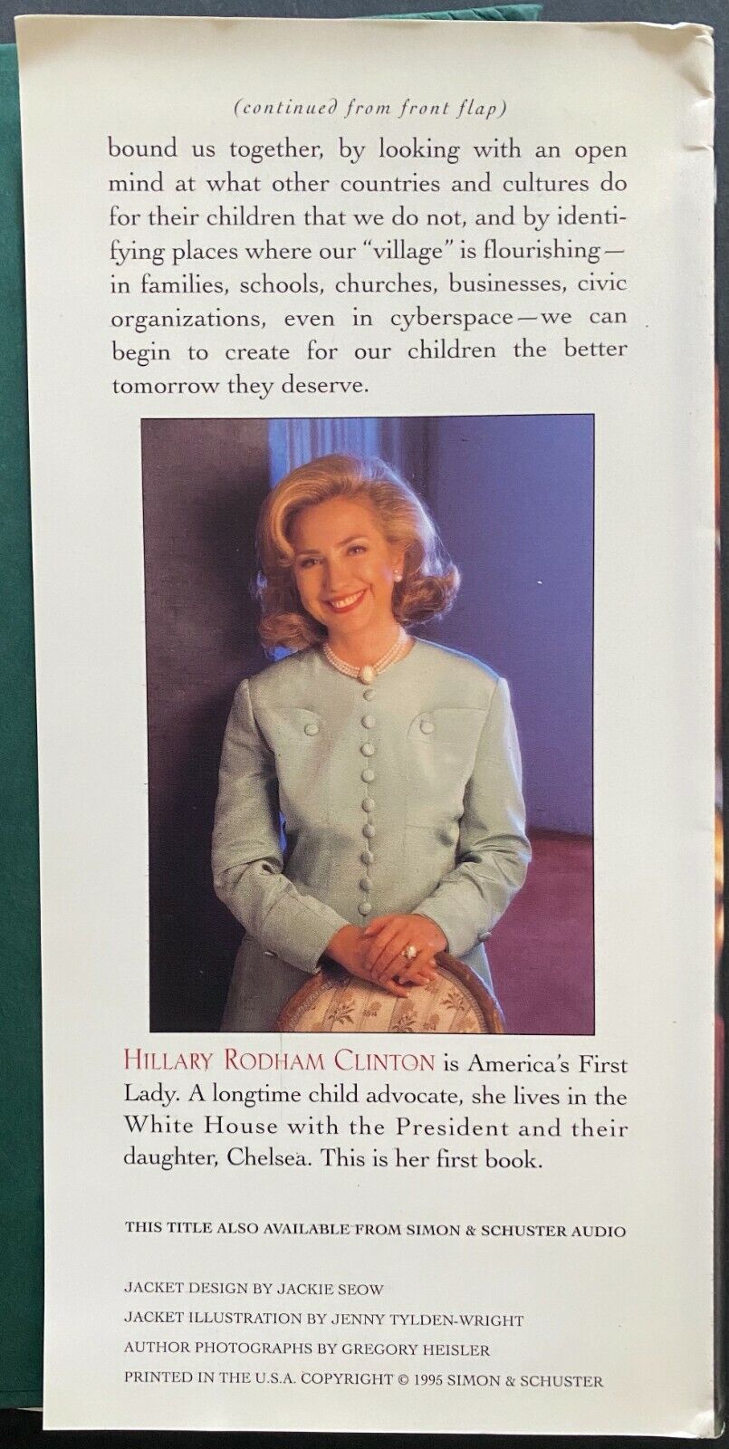 Signed Hillary Rodham Clinton and Chelsea top Hardcover Children's Book Grandma's Ga