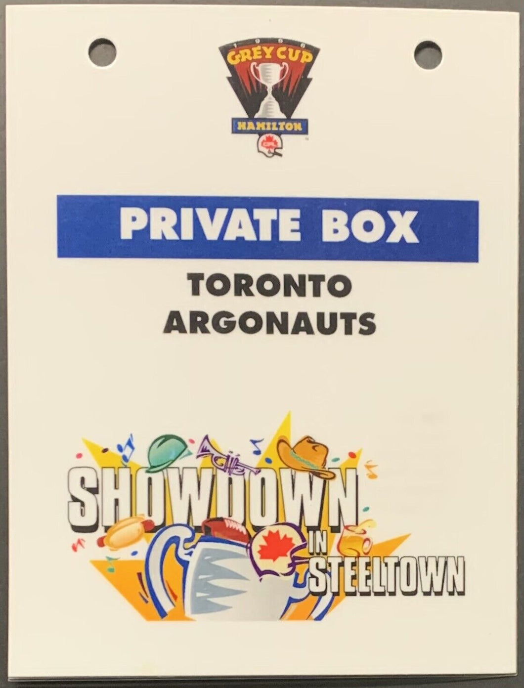 1996 Grey Cup Toronto Argonauts Private Box Ticket Pass CFL Canada Football