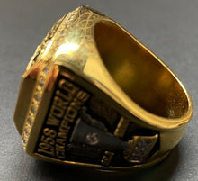 Load image into Gallery viewer, 1958 Whitby Dunlops World Champion 18 Carat Gold Plated Size 10 Replica Ring
