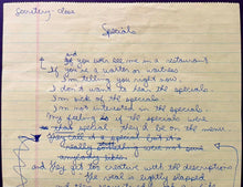 Load image into Gallery viewer, Seinfeld Sitcom Monologue Hand Written Jerry Seinfeld Original Script JSA LOA
