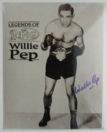 Legends Of The Rings Willie Pep Autographed Promo Photo Boxing (1922-2006) COA