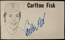 Load image into Gallery viewer, Carlton Fisk Autographed Boston Red Sox Signed Index Card MLB HOF JSA
