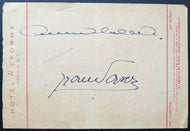 Tyrone Power 1930's American Actor Autographed Cut Signed Note Page LOA JSA